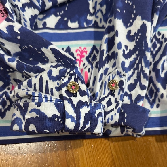 Lilly Pulitzer  Ocean Ridge  Dress  Ikat Blue and White 100%COTTON - Picture 13 of 13